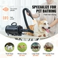 thumbnail image 2 of BENTISM Dog Dryer, 2000W Pet Hair Force Dryer Grooming Blower with Adjustable Speed and Temperature Control with 4 Different Nozzles Extendable Hose, Black, 2 of 9