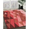 thumbnail image 3 of Ahgly Company Machine Washable Indoor Round Transitional Red Area Rugs, 5' Round, 3 of 7