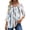 E-Color Stripe, variant on Summer Square Neck Blouses for Women 3/4 Sleeve Shirt Ladies Dressy Casual Button Tunic Tops