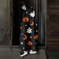 thumbnail image 5 of Womens Halloween Pumpkin Print Sleeveless Jumpsuit Casual Wide Leg Fashion Fall Romper Cute Halloween Costume White 2XL, 5 of 5