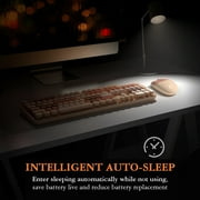 MOFII Wireless Keyboard and Mouse Combo 2.4GHz Retro Full-Size Keyboard with Number Pad and Cute Wireless Mouse for PC Desktop Laptop Mac Windows (Milk Tea)