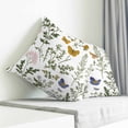 thumbnail image 4 of Throw Pillow Covers 20x20 Inch, Pink Spring Floral Decorative Pillow Cases for Couch Sofa Bed, Summer Botanical Butterfly Cotton Linen Square Home Decor Pillowcases with Hidden Zipper, 4 of 7