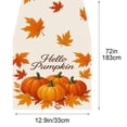 thumbnail image 3 of SLYNSHome Fall Pumpkin Table Runner, 33x183 cm Harvest Leaf Print Table Flag, Thanksgiving Holiday Cloth for Dining Table Kitchen Home Decor, 3 of 6