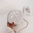 thumbnail image 6 of Sparkling Shell Clutch Evening Bag, Clutch Purse with Detachable Chain, Clutches Bag Handbag for Banquets Party (White), 6 of 8
