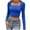 Blue, variant on biudgviw Going out Tops for Women Fashion Long Sleeve Solid Color T-Shirts Slim Square Neck Cropped Shirts