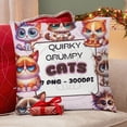 thumbnail image 4 of Gato Gruñón Fundas de almohada de terciopelo con tema, regalos de funda de almohada, decoración para el hogar, cojín de lanzar, regalo de cumpleaños para fans y parejas. 60cm x 60cm., 4 of 6