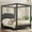 Dark Gray, variant on Queen Size Canopy Bed Frame with Mosquito Net Poles,Upholstered Platform Bed with Soft Headboard, Wood Slat Support, No Box Spring Needed