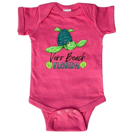 

Inktastic Vero Beach Florida Happy Sea Turtle Gift Baby Boy or Baby Girl Bodysuit