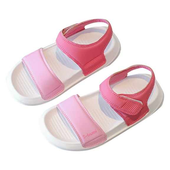 Otqutp Closed Toe Sandals for Kids Toddler Little Kid Beach Sandals Summer Casual Walking Shoes Princess Flat Sandals with Ruffle Summer Sandals