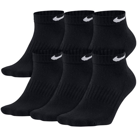 Nike Cotton Low Cut Socks 6 Pack - Black - L