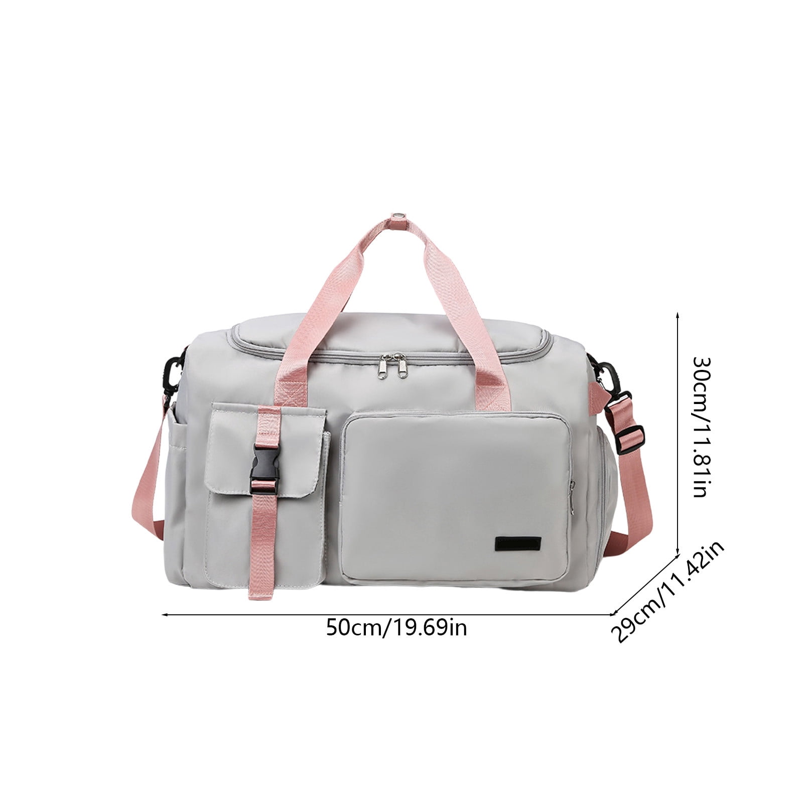 Large Capacity Gym Duffle Bag for Women - Lightweight Sports Travel Duffel for Workout, Training, Weekend Trip & Travel, Gray