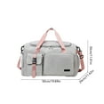 thumbnail image 7 of Large Capacity Travel Bag for Women, Sports Training and Fitness Duffel, Gray, Water-resistant Nylon, Multiple Compartments for Gym, Workouts, and Weekend Trips, by FAJHHA, 7 of 7