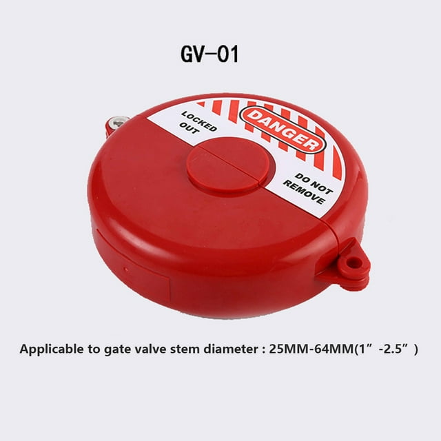 1 Box of Plastic Valve Lock Round Padlock with Key Red ABS Handles Mechanic Tool Set Safe Antitheft Products for Electrical Box GV-01