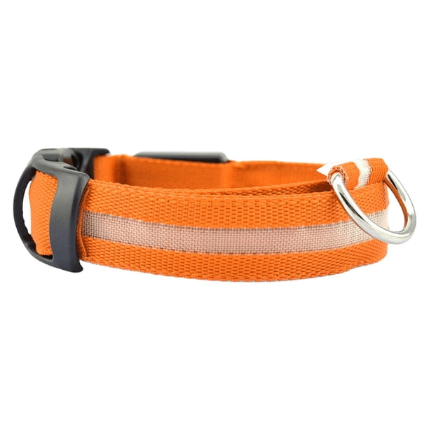 Collar LED USB para perro Collar LED brillante Collar recargable (L) Naranja