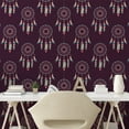 thumbnail image 2 of Ambesonne Ethnic Peel & Stick Wallpaper for Home, Dreamcatchers Vintage Plot, 13"x36", Dark Purple and Teal, 2 of 5