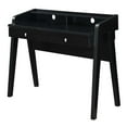 thumbnail image 1 of Pemberly Row Deluxe Two-Drawer Desk with Shelf in Black Wood Finish, 1 of 7