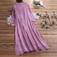 thumbnail image 3 of Vestido de dos piezas con mangas 3/4 y cuello redondo con estampado de flores estilo bohemio para mujer, talla 2XL, 3 of 5