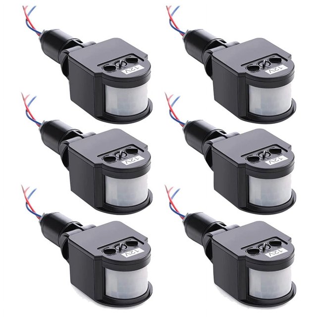 Sensor de movimiento PIR de 12 V, sensor infrarrojo automático, detector de movimiento, interruptor de luz para exteriores, PIR para pared, interior y exterior.