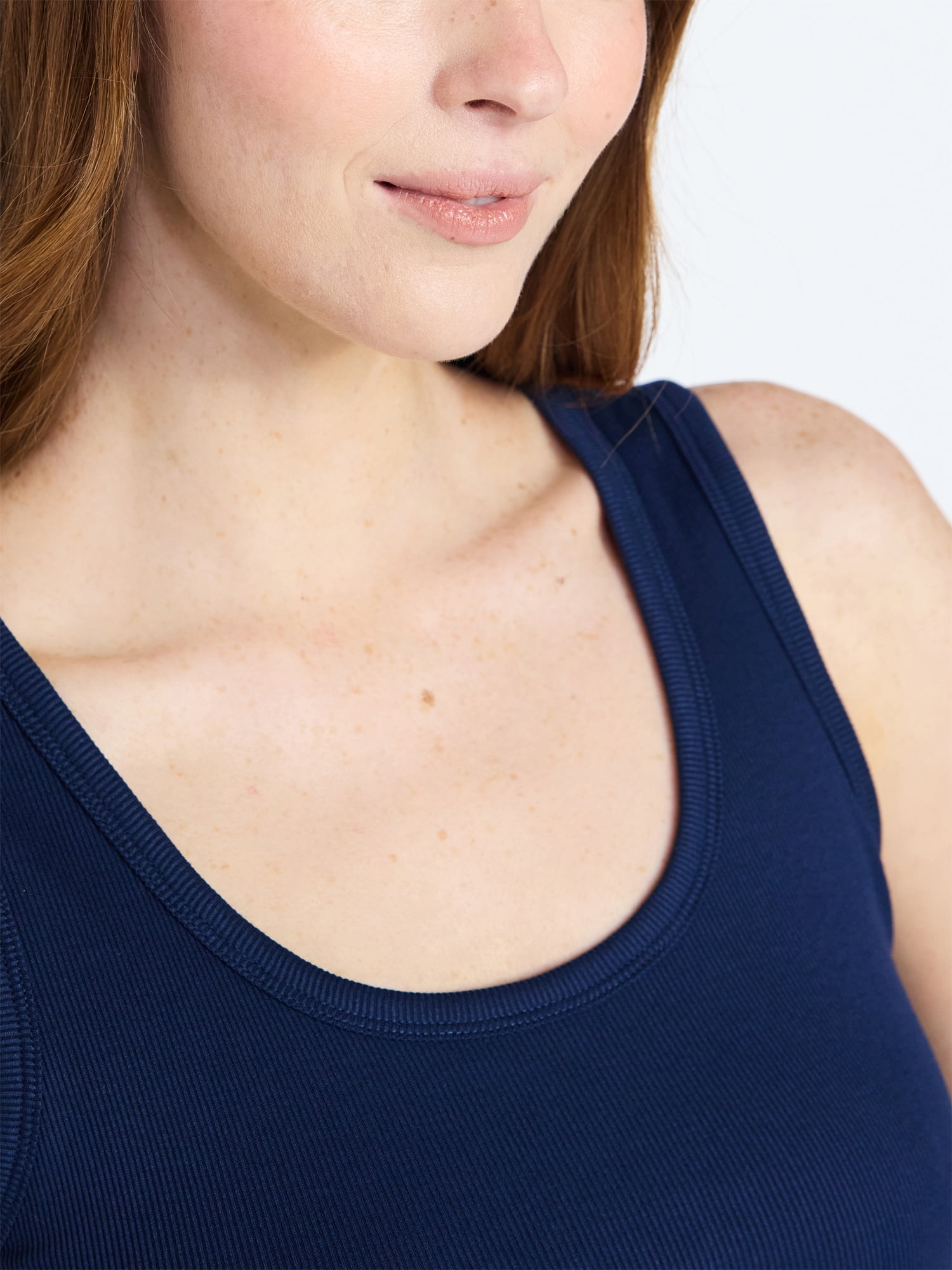 Joyspun Women's Ribbed Tank with Inner Bra, Sizes XS-3X