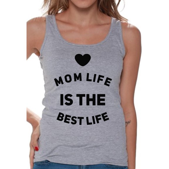 Awkward Styles Women's Mom Life Is The Best Life Graphic Tank Tops Cute Mother's Day Gift