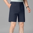 thumbnail image 2 of Hurxie Men's Golf Shorts Big and Tall Casual Dress Shorts Stretch Lightweight Summer Flat Front Shorts Navy,L, 2 of 8