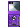 thumbnail image 2 of For Samsung Galaxy Z Flip 7 Case Heavy Duty Military Grade Protection,Camera Lens Slide Protection & 360°Rotate Magnetic Car Mount Holder Kickstand Rugged Shockproof Drop Hard Shell,Purple, 2 of 9