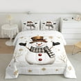 thumbnail image 3 of Castle Fairy Teenagers Christmas Snowman 3-Piece Full Size Comforter Sets,Winter Snowflakes Bedding Comforter Set,Happy New Year Lightweight Bedding Sets,Breathable Home Decor, 3 of 9