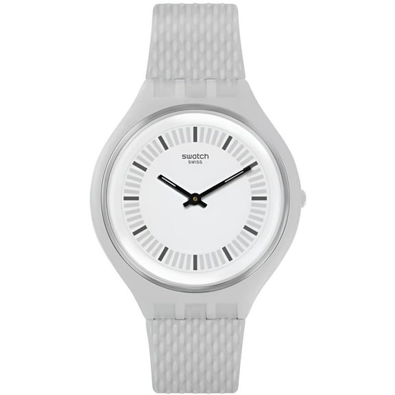 Swatch SVUM102 Unisex Skin Skinstructur White Dial Strap Watch
