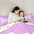 thumbnail image 5 of Manfei Kawaii Ghost Boo Bedding Comforter Set 7 Pieces, Cute Cartoon Halloween Style Full Bedding Set, Teen Boy Girl Kid Reversible Fitted Sheet Flat Sheet, Ultra Soft Home Decor, 5 of 8