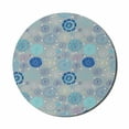 thumbnail image 1 of Cartoon Mouse Pad for Computers, Abstract Snowflakes Pastel Background Winter Celebration Theme Christmas, Round Non-Slip Thick Rubber Modern Gaming Mousepad, 8" Round, Beige Aqua Blue, by Ambesonne, 1 of 2