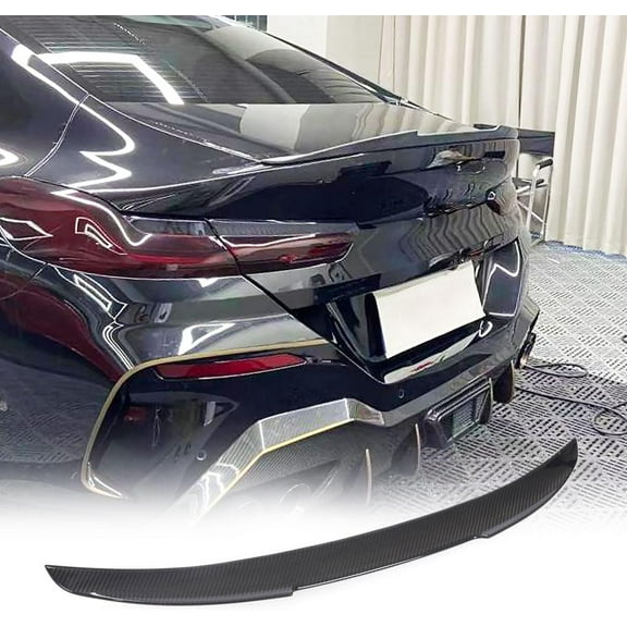 Real Carbon Fiber Trunk Spoiler Fits for BMW 8 Series G16 4-Door 840i&840 xDrive Gran Coupe Sedan 2018-2021 Rear Boot Lid Highkick Tail Wing Lip
