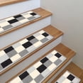 thumbnail image 2 of Ottomanson Non-Slip Rubberback Checkered 8.5" x 26" Indoor Stair Treads, 7 Pack, Gray, 2 of 11
