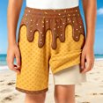 thumbnail image 2 of JAJAHO Boys Girls Athletic Shorts With Liner Ice Cream Printed Loose Fit 2 In 1 Running Shorts With Pockets For Unisex Kids 2-14Y, 2 of 4