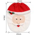 thumbnail image 2 of 3 piezas de decoración de baño con patrón de Papá Noel de Navidad con tapa de inodoro/tapa/alfombrilla para Navidad Adepaton QH-315, 2 of 6