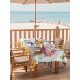 thumbnail image 2 of Outdoor Tablecloth with Umbrella Hole for Patio/Picnic/Party/Camping, Spring Groundhog Waterproof Table Cloth Rectangle Table Cover Washable, Watercolor Sunflower Botanical Butterfly (60"x 102"), 2 of 8
