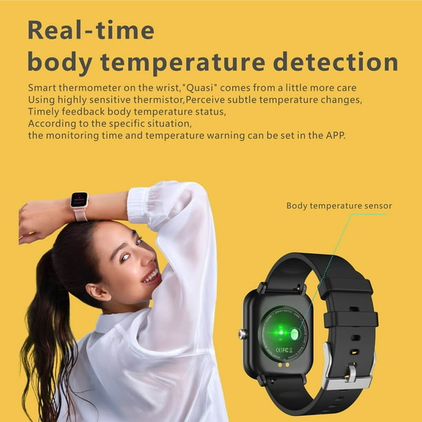 Pulsera inteligente Q9 pro Smart Bracelet Reloj deportivo Pantalla tactil completa TFT de 1 7 Monitor de temperatura corporal Monitor de salud de larga duracion de 45 dias Modo de 24 depo 1 1 Walmart ...