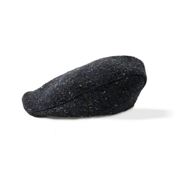 Boyne Valley Knitwear Men's Charcoal Donegal Tweed Irish Flat Cap