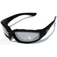 thumbnail image 2 of Night Driving Riding Padded Motorcycle Glasses 011 Black Frame with Yellow Lenses (Black - Mirror Lens), 2 of 4