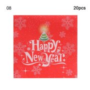 20PCS New Year Home Decorations Bathroom Tissue Wood Pulp Serviette Xmas Decor Christmas Paper Napkins Disposable Napkins 8