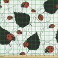 thumbnail image 2 of Ladybugs Upholstery Fabric by the Yard, The Symbolism of Luck Insect on Leafs Cartoon Style of Drawing, Decorative Fabric for DIY and Home Accents, White Black and Vermilion by Ambesonne, 2 of 5