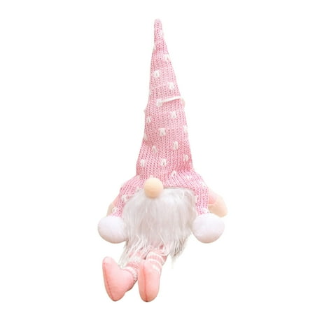 

Veki Christmas Decorations Christmas Crocheted Long Legged Forest Old Man Doll With Lights Doll Pendant Ornament Set 12