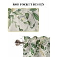 thumbnail image 6 of Sage Green Eucalyptus 2 Panel Kitchen Curtains for Small Windows, Farmhouse Weeping Leaves Linen Bathroom Tier Curtain, Short Window Treatment for Bedroom/Living Room 55"x24", 6 of 6
