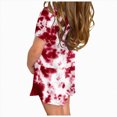 thumbnail image 2 of Kaprioy Baby Clothes for Girls Girls Outfit Sets Short Sleeve Tie-Dye T Shirt Shirts and Pockets Shorts Size 4T-14T, 2 of 6
