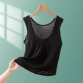 thumbnail image 2 of Staron Summer Tank Tops for Women Casual Loose Round Neck Sleeveless Basic Solid Color Comfy with Padded Bra, Black XXL, 2 of 5