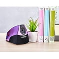 thumbnail image 5 of Bostitch Personal Electric pencl Sharpener, Powerful Stall-Free Motor, High Capacity Shavings Tray, Metallic Purple, 5 of 6