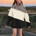 thumbnail image 2 of SERTG Kids Spliced Color Hooded Fashion Casual Hooded Long Sleeved Sweatshirt with Pockets Fall Winter Top Hooded Sweatshirt for Girls 3-14 Years(Beige,13-14 Years), 2 of 5