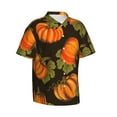 thumbnail image 2 of Haiem Orange Pumpkin Printed Hawaiian Shirt for Men - Men’s Casual Beach Summer Shirts - Stretch Fabric with Modern Fit-Large, 2 of 9