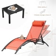 thumbnail image 2 of Pirecart 6PCS Patio Chaise Lounge Set Adjustable Sunbathing Tanning Poolside Lounger Chairs, Orange, 2 of 10