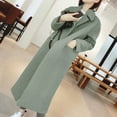 thumbnail image 5 of Hueook overcoat women Plus Size Solid Color Overcoat- Solid Turndown Collar Button-Down Peacoat Long Sleeve Elegant Slim Long Peacoat Outerwear, 5 of 6