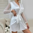 thumbnail image 5 of uublik Womens Robes Lace Bride Bridesmaid Robes Wedding Party Sleepwear Loungewear White, 5 of 6